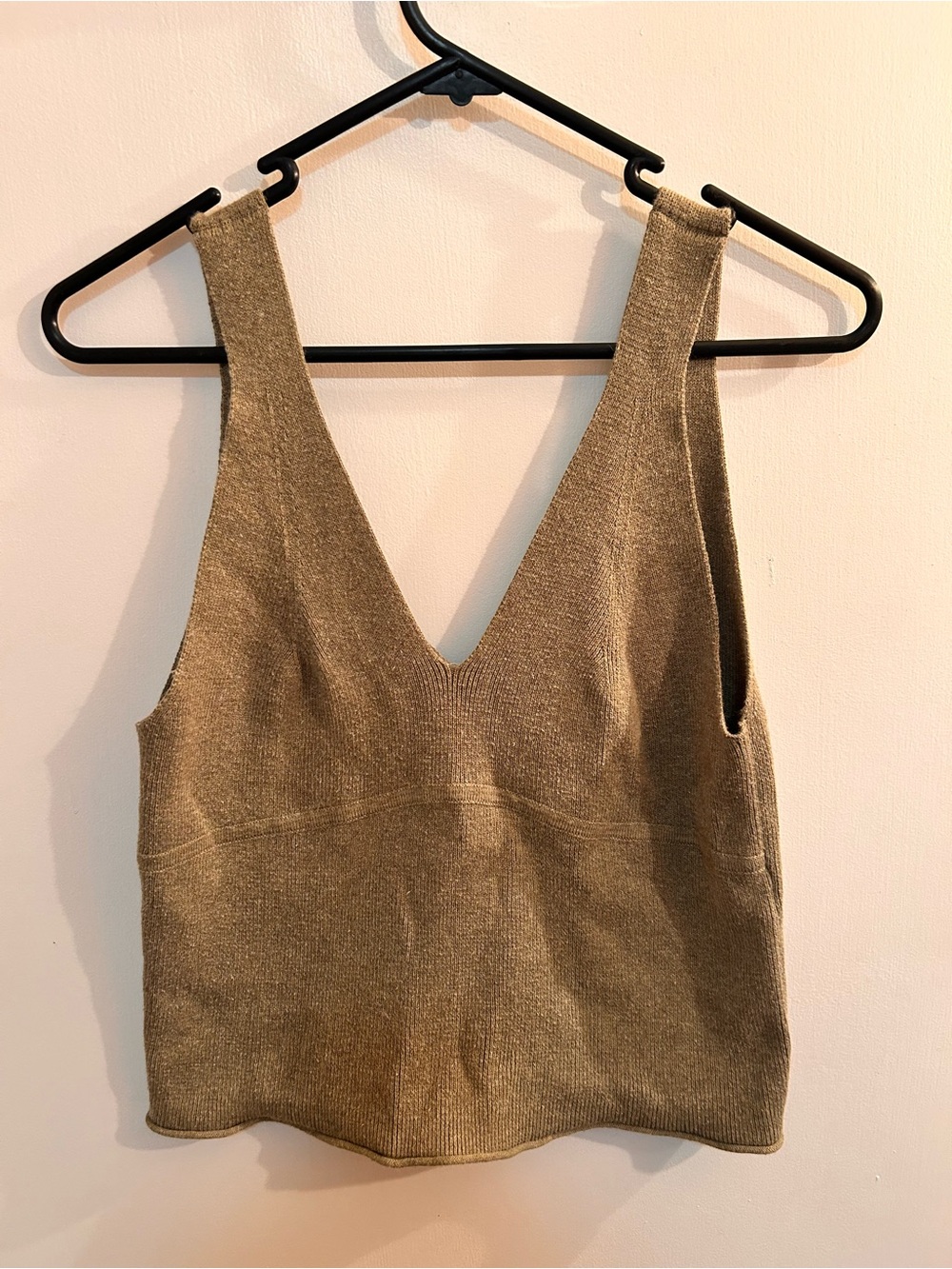 Frank & Oak Olive V-Neck Knit Tank